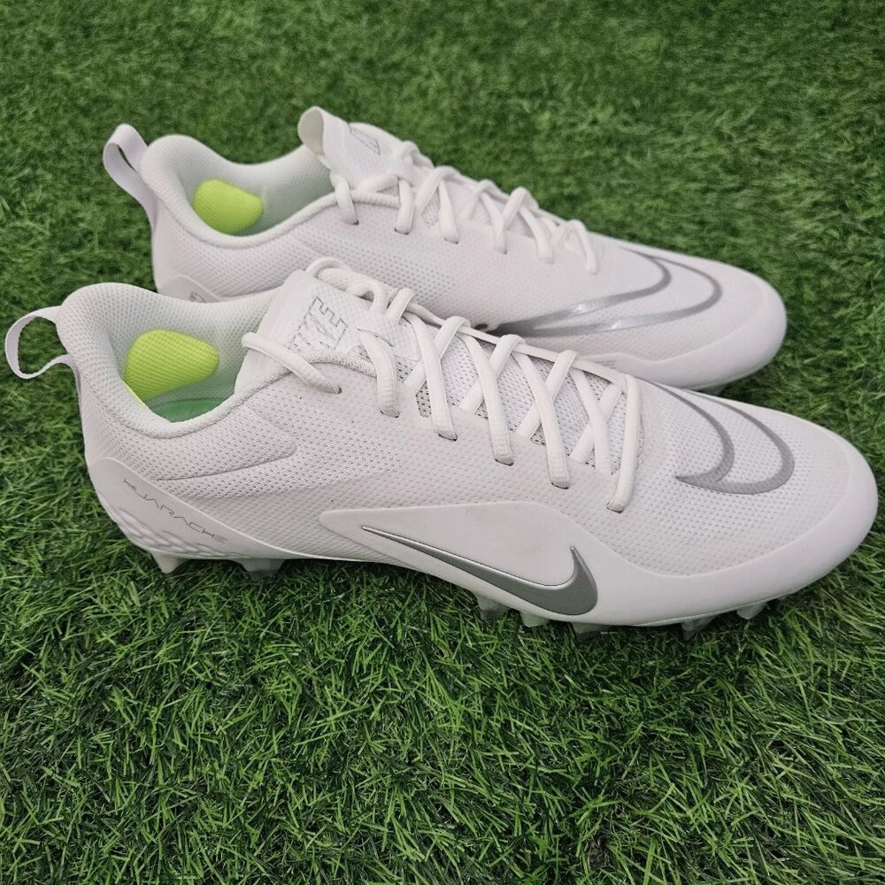 Nike Alpha Huarache 8 Pro LAX Lacrosse Cleats White CW4446-100 Men Size 9.5 NEW